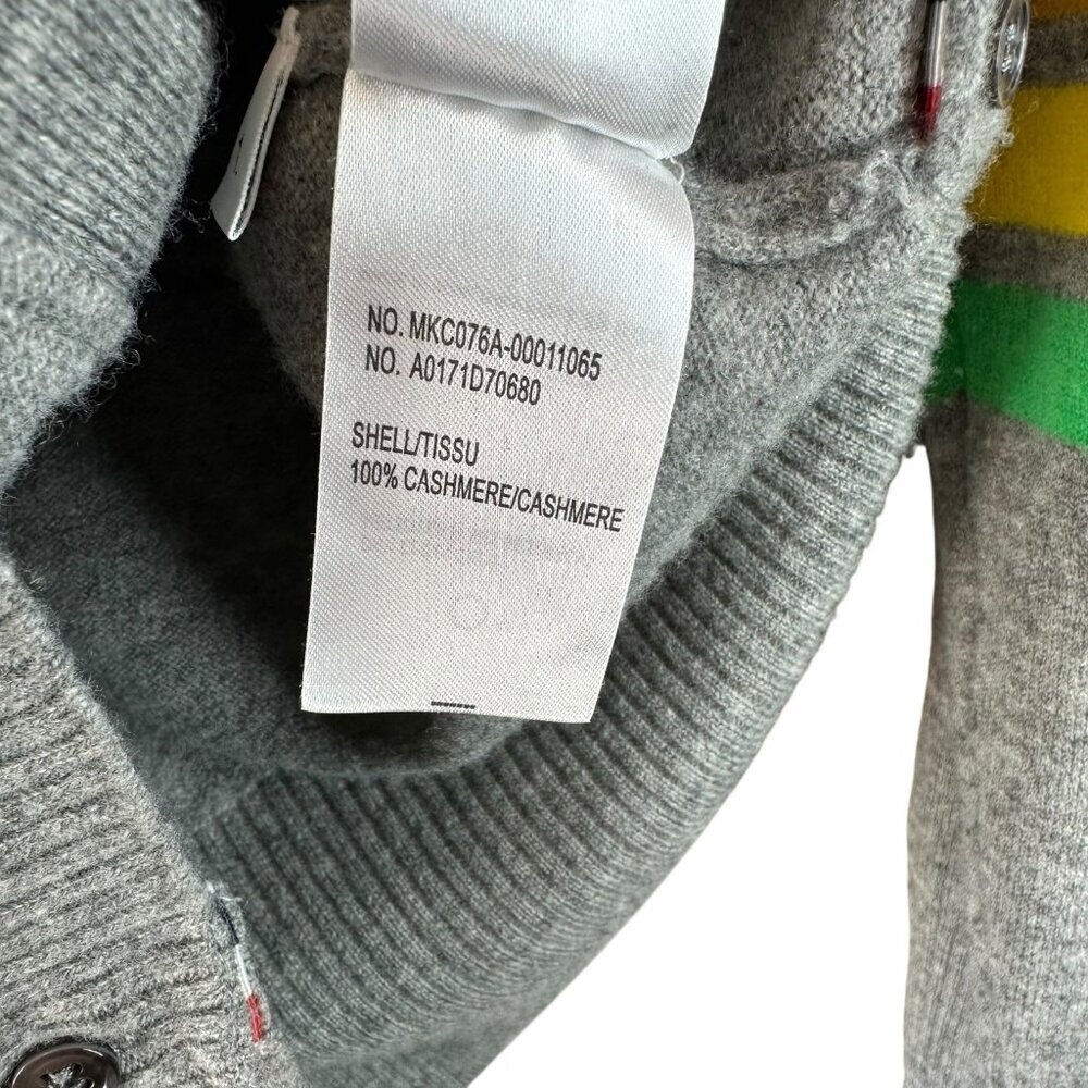 Thom Browne Classic V-Neck Cashmere Cardigan in Gray Size 1/Small 4-Bar Stripe - Picture 11 of 12